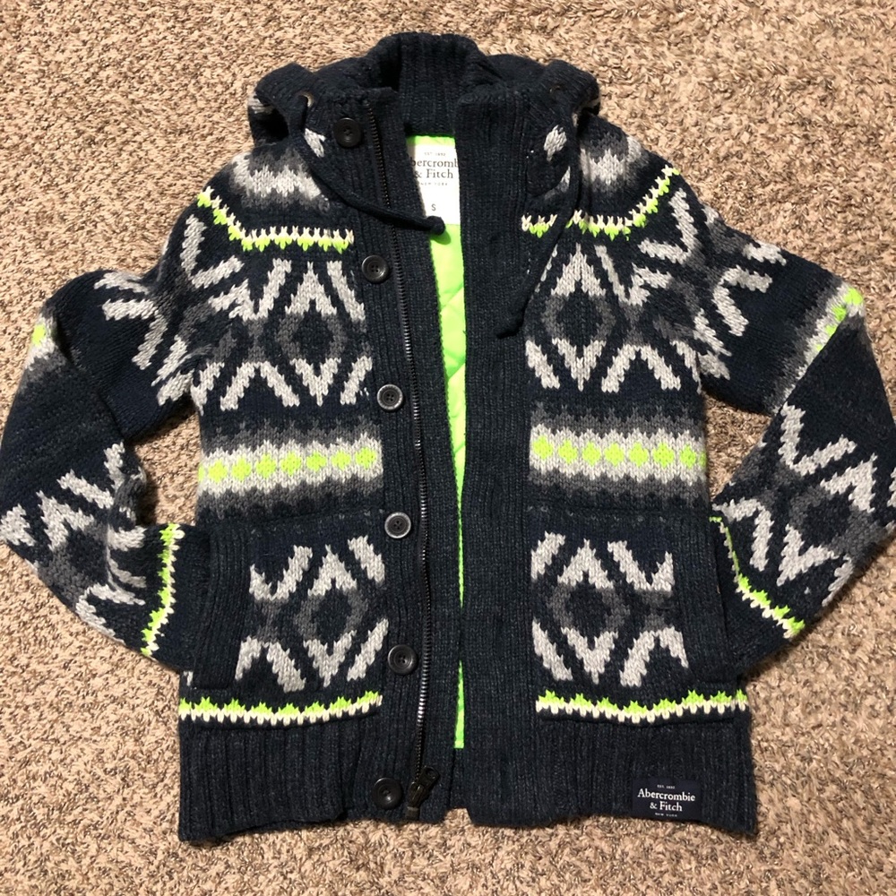 Rare Abercrombie and Fitch Blend Wool Hooded Sweater Size Small